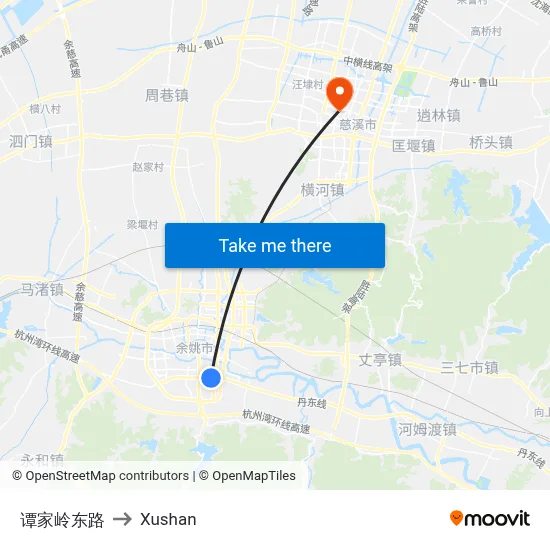 Tanjialing East Road to Xushan map