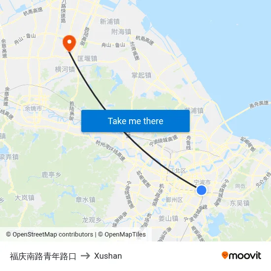 Fuqing South Road-Qingnian Road Intersection to Xushan map