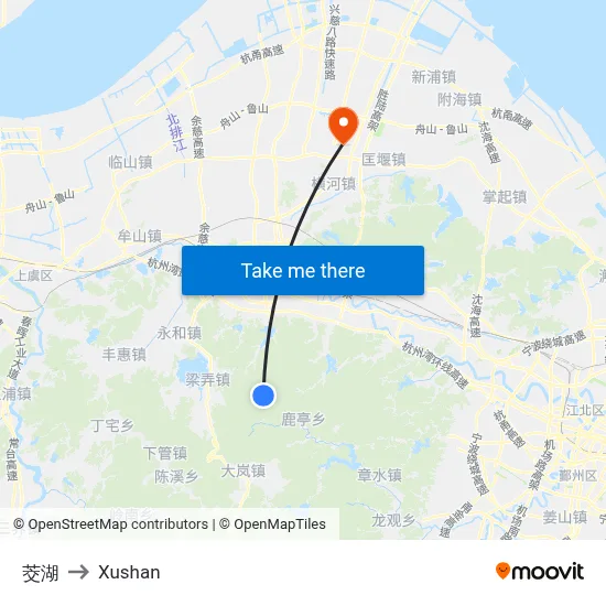 Jiao Lake to Xushan map