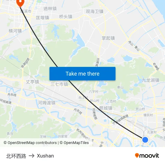 North Ring West Road to Xushan map