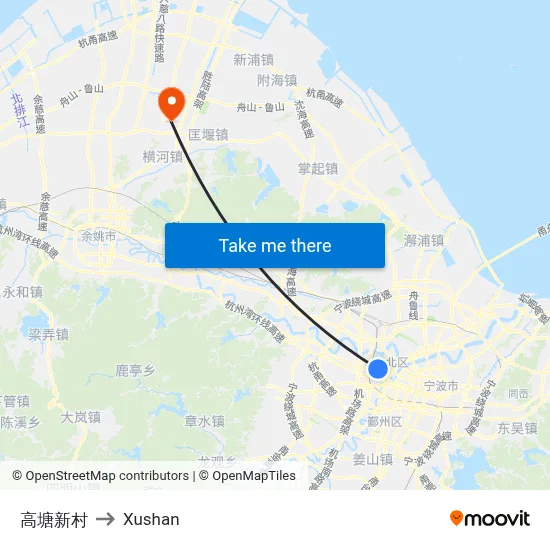 Gaotang New Village to Xushan map