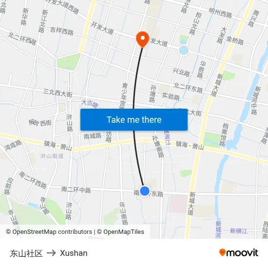 Dongshan Community to Xushan map