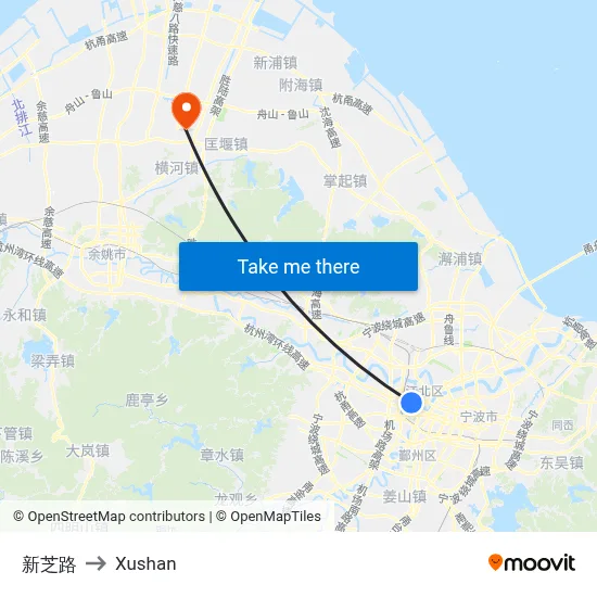 Xinzhi Road to Xushan map
