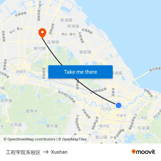 Engineering College East Campus to Xushan map