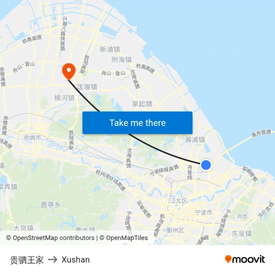 Guisi Wangjia to Xushan map