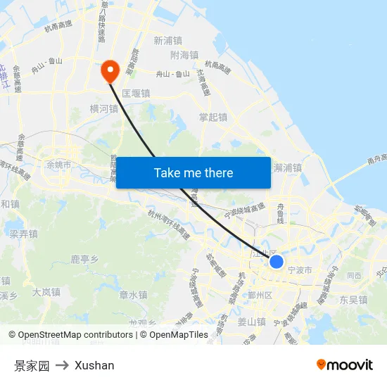 Jing Garden to Xushan map