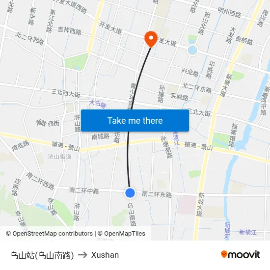 Wushan Station (Wushan South Road) to Xushan map