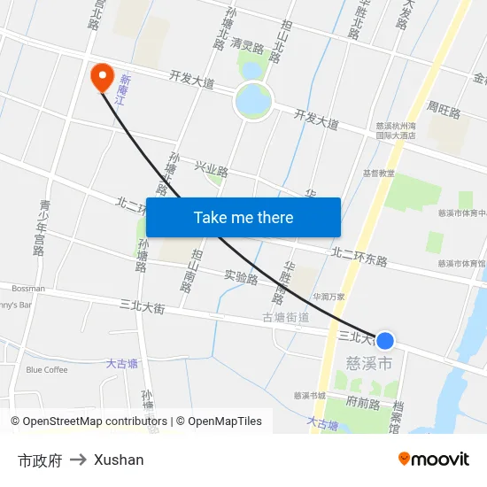 City Government to Xushan map