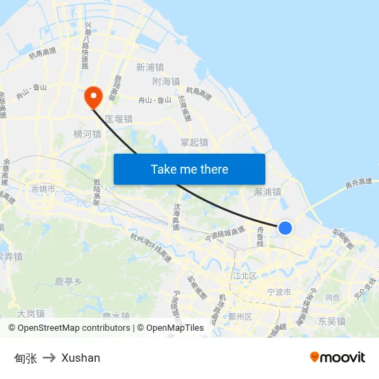 Dian Zhang to Xushan map