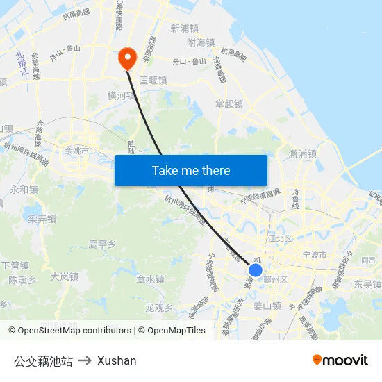 Bus Lotus Pond Station to Xushan map
