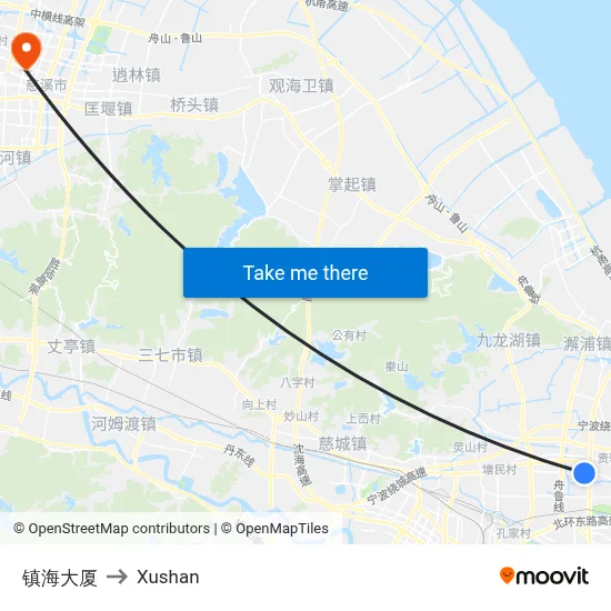 Zhenhai Building to Xushan map