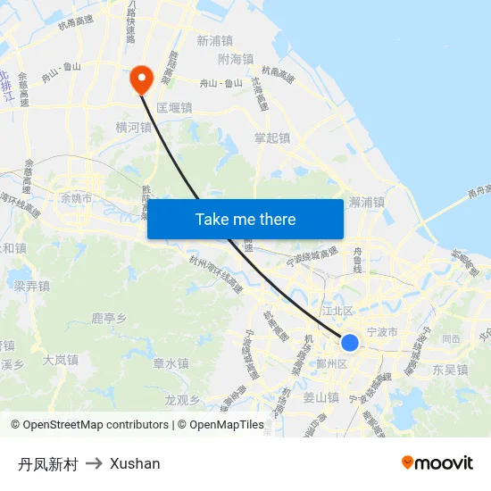 Danfeng New Village to Xushan map