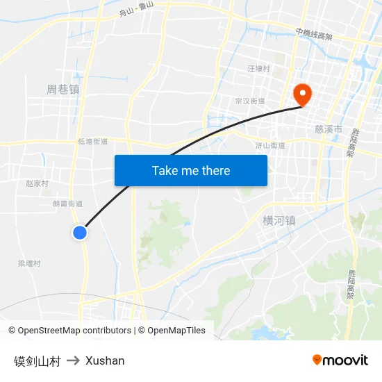 Mijian Mountain Village to Xushan map