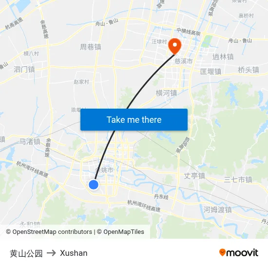 Huangshan Park to Xushan map