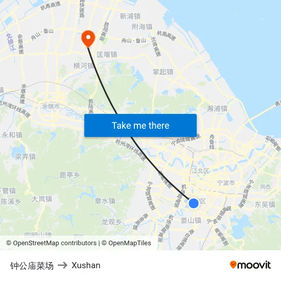 Zhonggongmiao Market to Xushan map