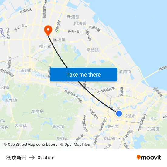Xurong New Village to Xushan map