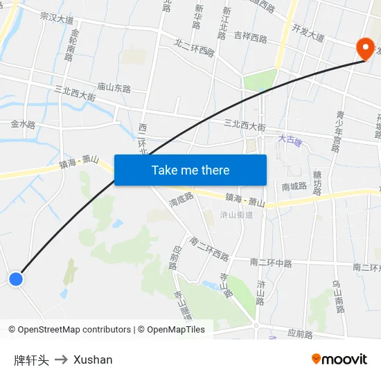 Paixiantou to Xushan map