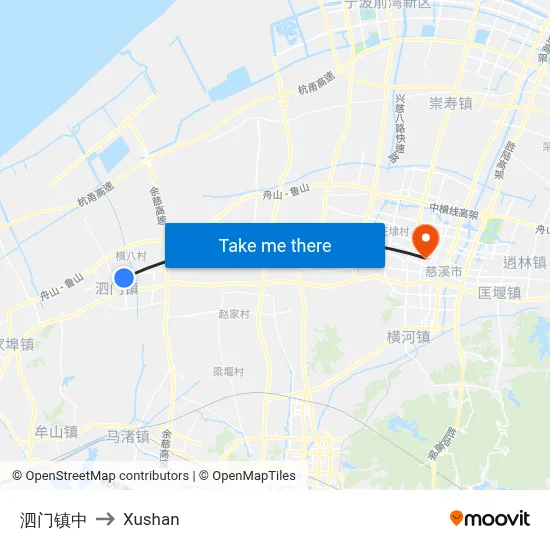 Simen Town Center to Xushan map