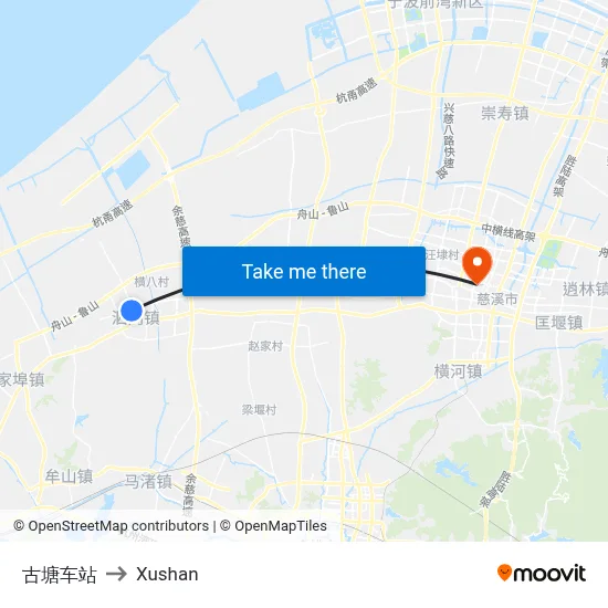 Gutang Station to Xushan map
