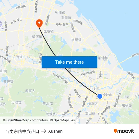 Baizhang East Road Zhongxing Road Intersection to Xushan map