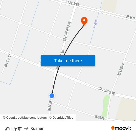 Hushan Market to Xushan map