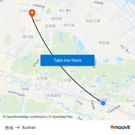 Cicheng to Xushan map