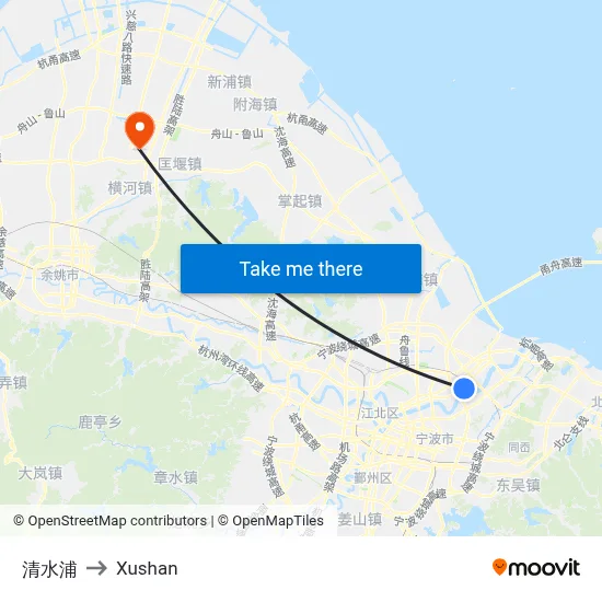 Qing Shui Pu to Xushan map