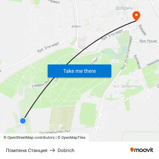 Pumping Station to Dobrich map