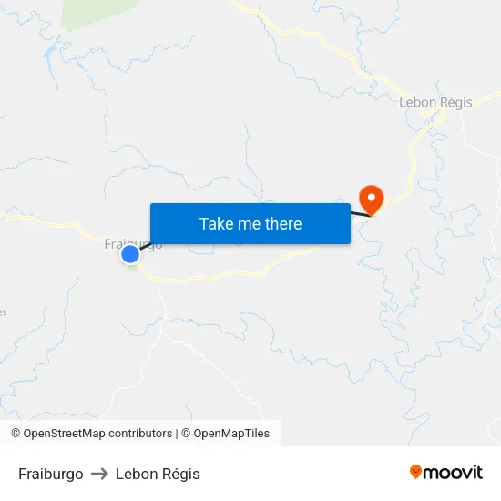 Fraiburgo to Lebon Régis map