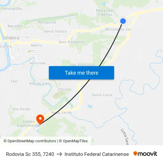 Rodovia Sc 355, 7240 to Instituto Federal Catarinense map