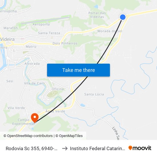 Rodovia Sc 355, 6940-7028 to Instituto Federal Catarinense map