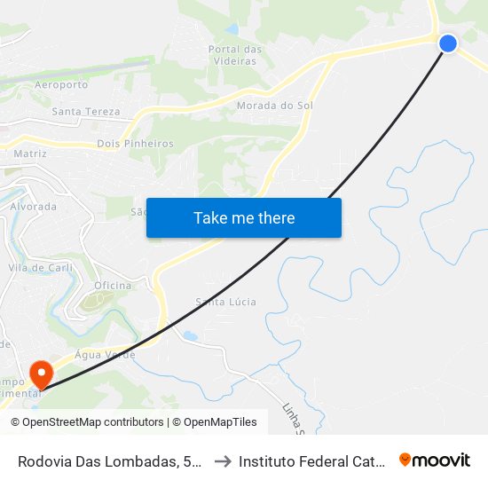 Rodovia Das Lombadas, 5779-5831 to Instituto Federal Catarinense map