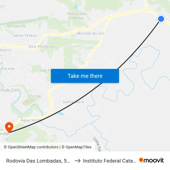 Rodovia Das Lombadas, 5342-5426 to Instituto Federal Catarinense map