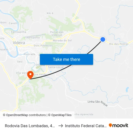Rodovia Das Lombadas, 4280-4474 to Instituto Federal Catarinense map