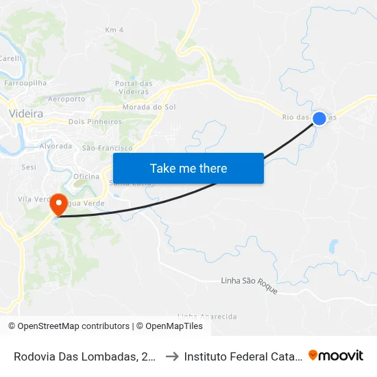 Rodovia Das Lombadas, 2360-3300 to Instituto Federal Catarinense map
