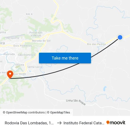 Rodovia Das Lombadas, 1130-1250 to Instituto Federal Catarinense map