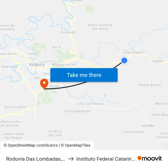 Rodovia Das Lombadas, 2-28 to Instituto Federal Catarinense map