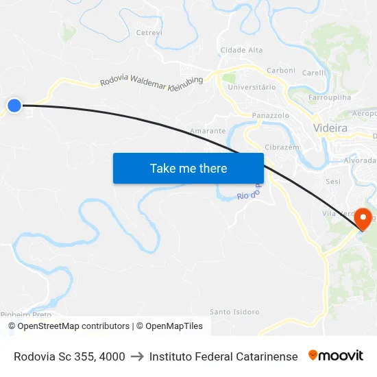 Rodovia Sc 355, 4000 to Instituto Federal Catarinense map