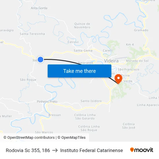Rodovia Sc 355, 186 to Instituto Federal Catarinense map