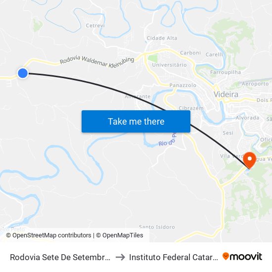 Rodovia Sete De Setembro, 2100 to Instituto Federal Catarinense map