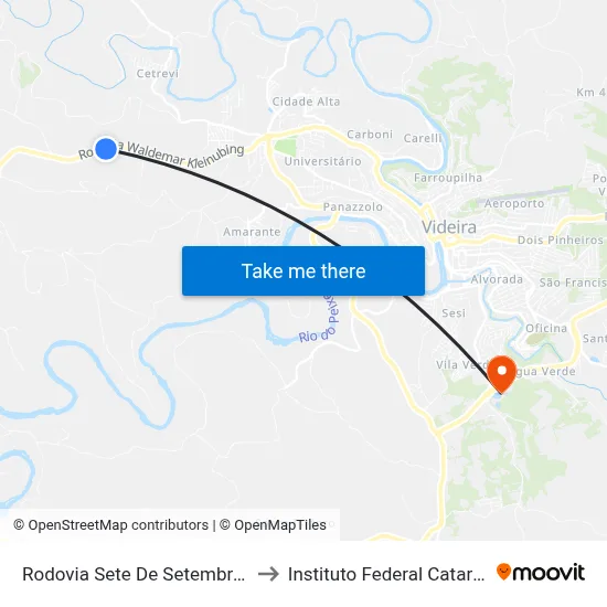 Rodovia Sete De Setembro, 1170 to Instituto Federal Catarinense map