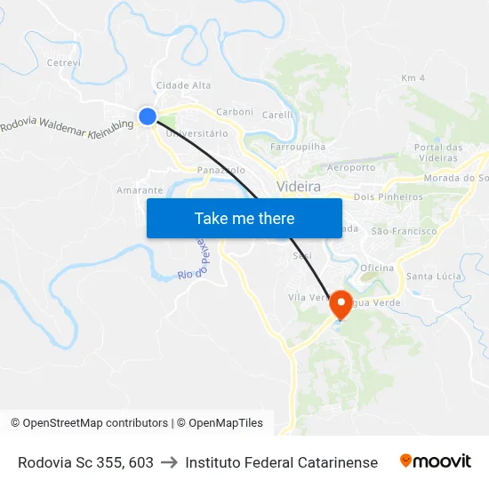Rodovia Sc 355, 603 to Instituto Federal Catarinense map