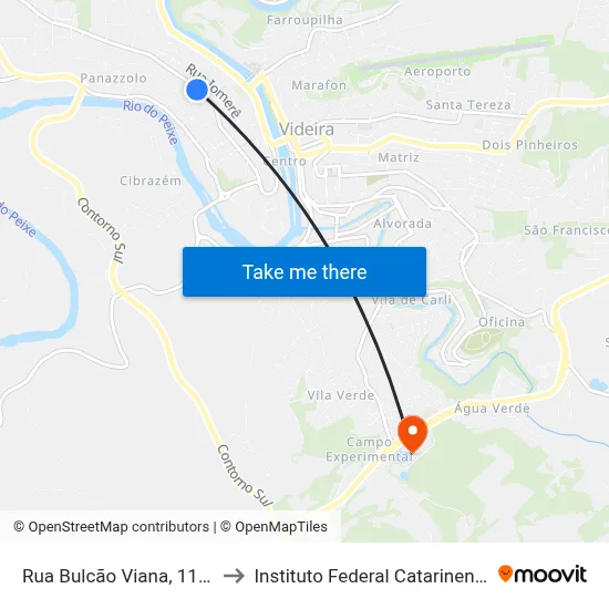 Rua Bulcão Viana, 1180 to Instituto Federal Catarinense map