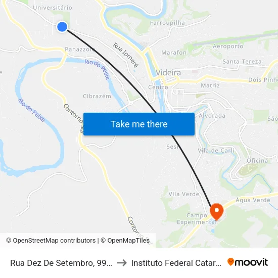 Rua Dez De Setembro, 993-1029 to Instituto Federal Catarinense map