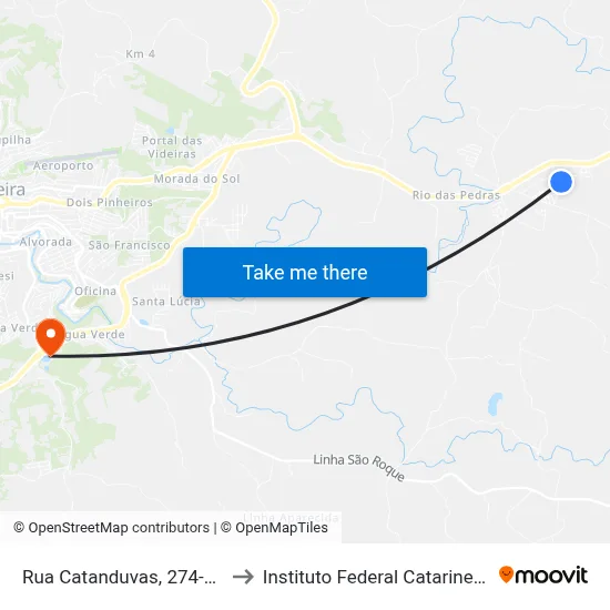 Rua Catanduvas, 274-354 to Instituto Federal Catarinense map