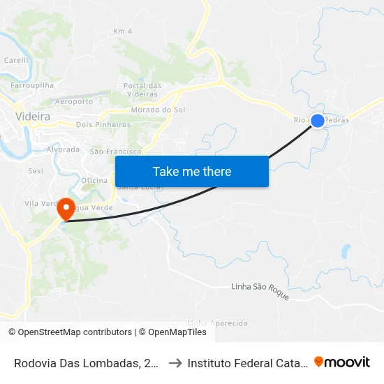 Rodovia Das Lombadas, 2360-3300 to Instituto Federal Catarinense map