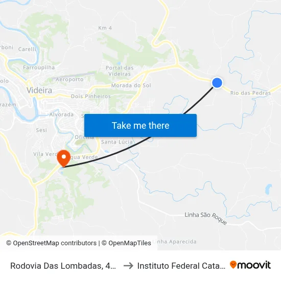 Rodovia Das Lombadas, 4160-4280 to Instituto Federal Catarinense map