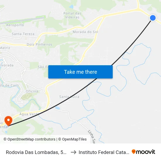 Rodovia Das Lombadas, 5342-5426 to Instituto Federal Catarinense map