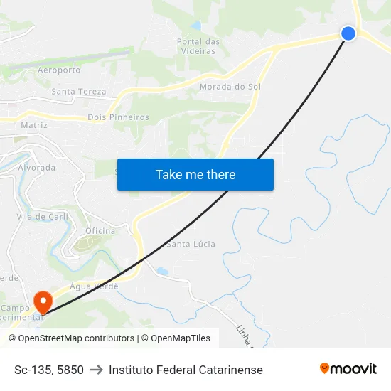 Sc-135, 5850 to Instituto Federal Catarinense map