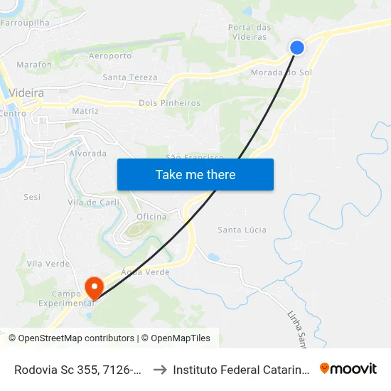 Rodovia Sc 355, 7126-7170 to Instituto Federal Catarinense map